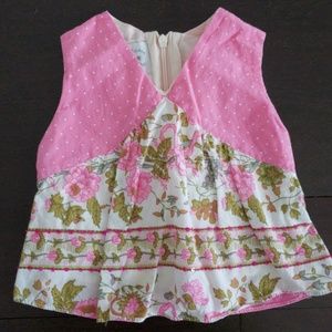 GIRL'S PINK AND GREEN SEQUINS CHARABIA TOP